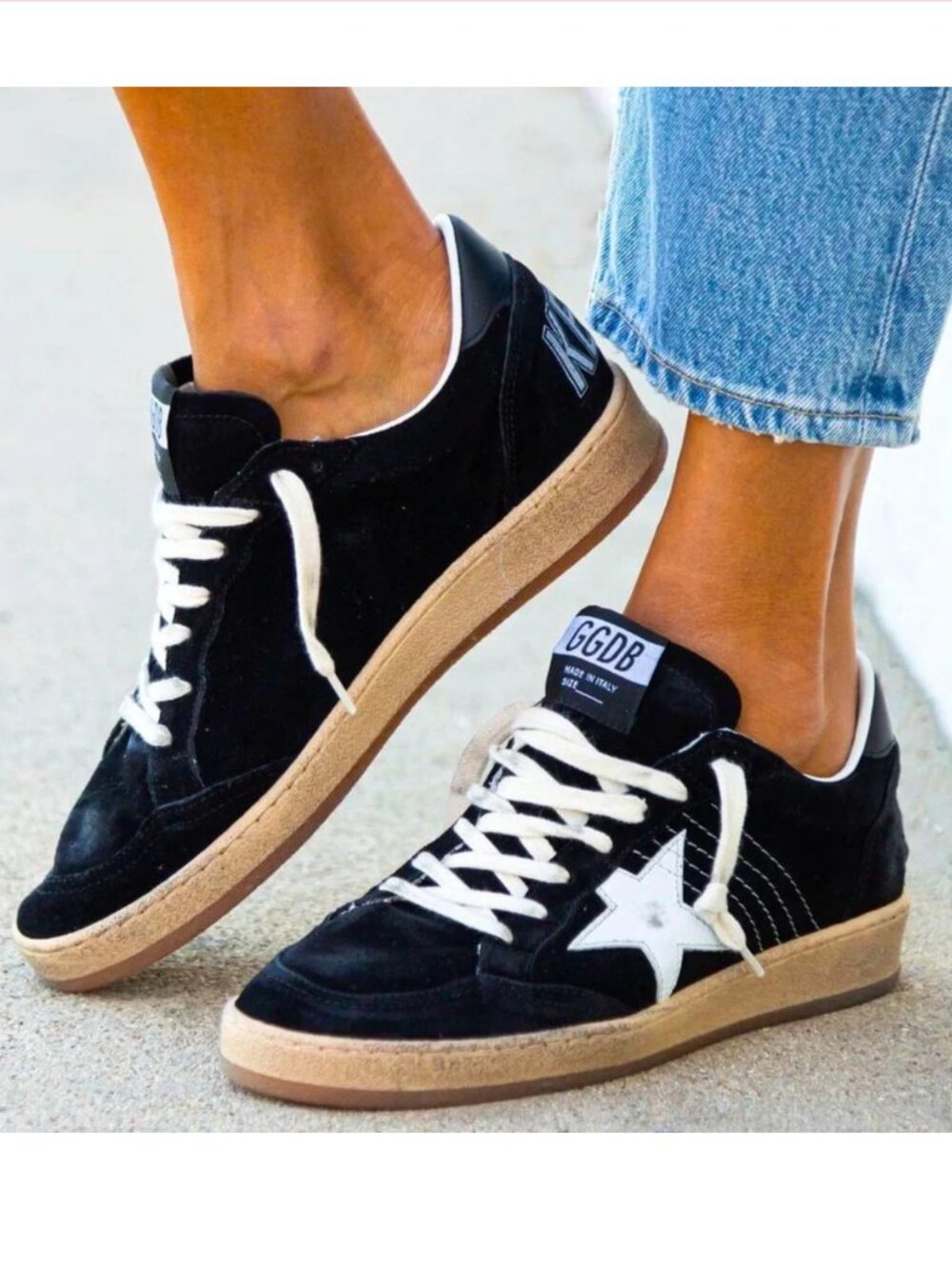 Golden Goose Ball Star Black Suede Sneakers | 38